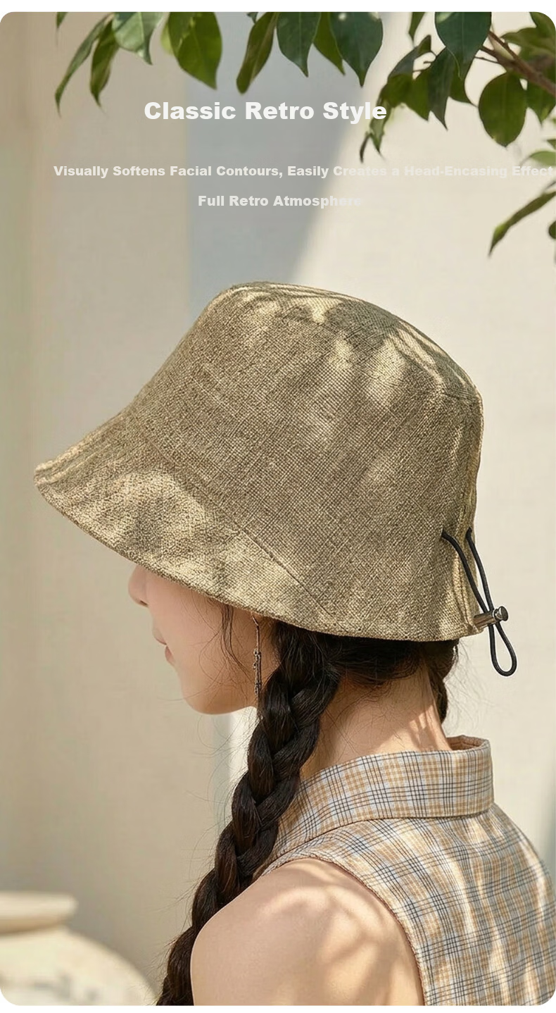 FitonTon Women's Summer Sun Protection Hat UV Protection Travel Simple Bucket Hat Face Shield Anti-Sunburn 5