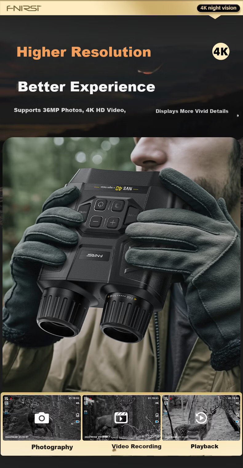 FNIRSI 4K Infrared Binocular Night Vision Device Full-Color HD Compact Portable Nighttime Imaging All-in-One Telescope 7