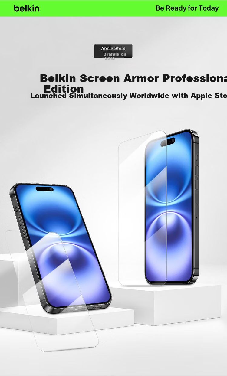 BELKIN IPhone 16 Tempered Glass Screen Protector, Privacy Film for IPhone 16, Anti-Glare Protective Film, Antibacterial And Shockproof OVA167 1