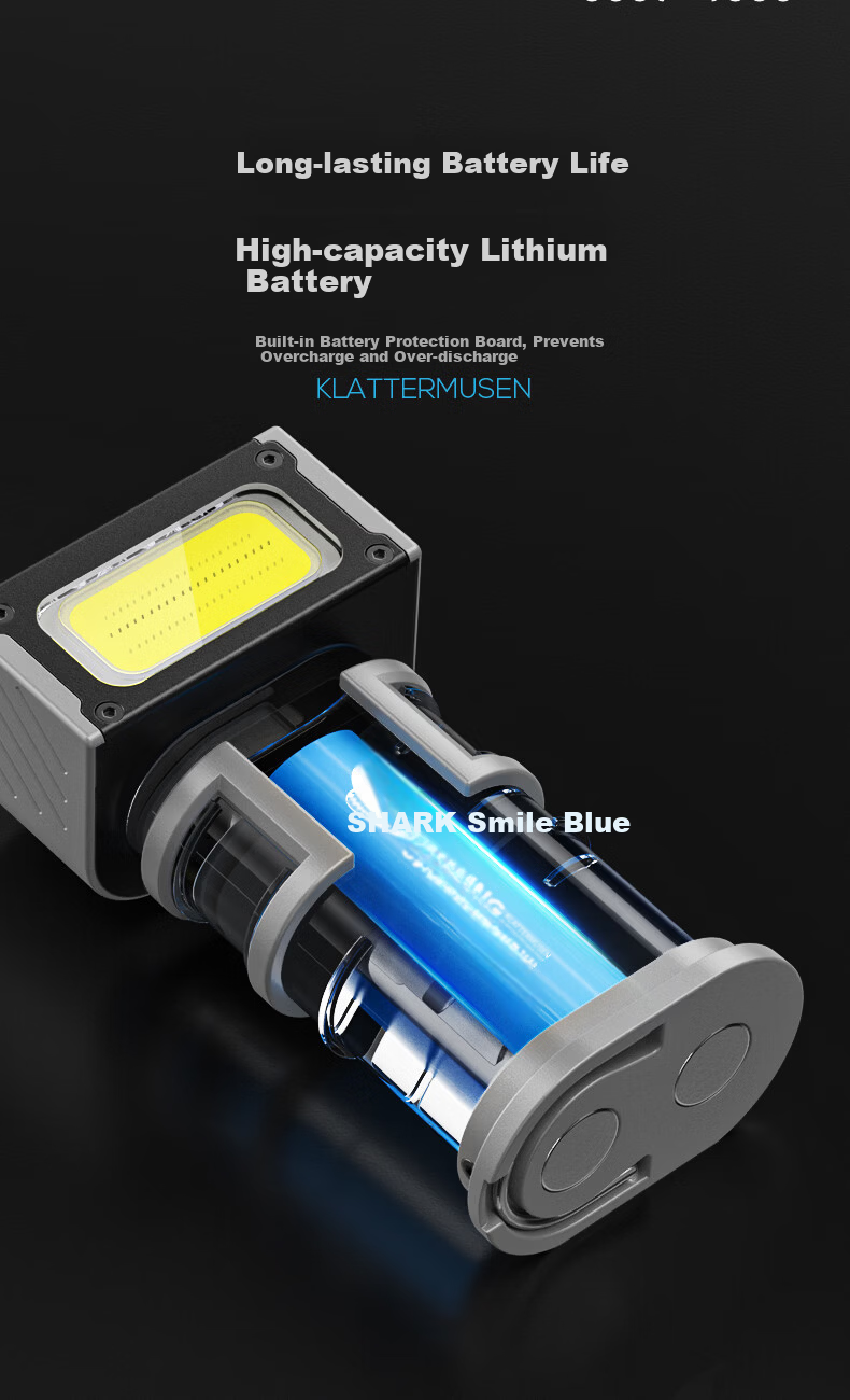 SmileShark GZ-5128 Magnetic LED Flashlight Work Light Automotive Repair High Brightness Rechargeable Long Battery Life Emergency Lamp 10