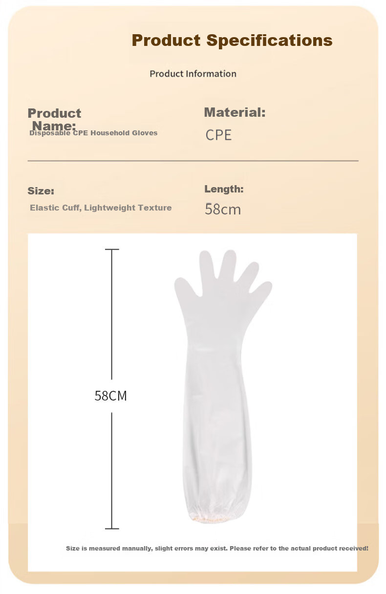 Jiansi Disposable Gloves POE 200pcs One Size Food Grade Kitchen Catering Beauty Household Cleaning Waterproof Dishwashing Gloves 10