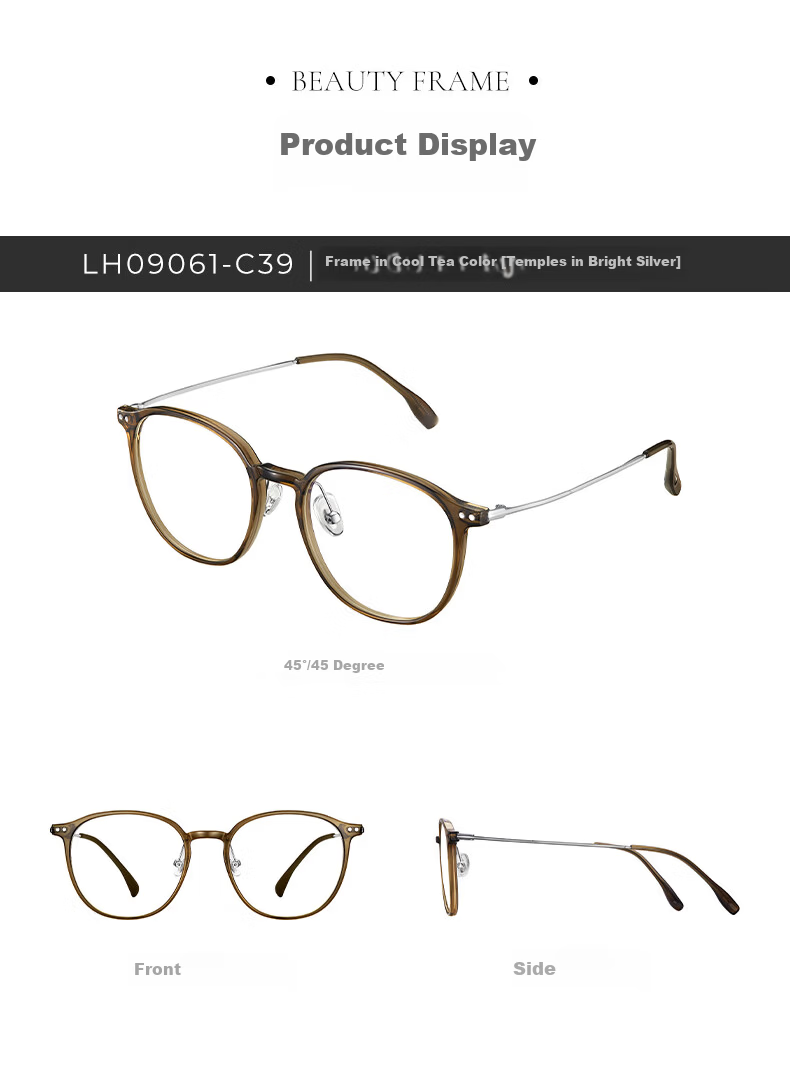 LOHO Photochromic Prescription Sunglasses Ultra-Light Brown UV Protection Optical Glasses 16