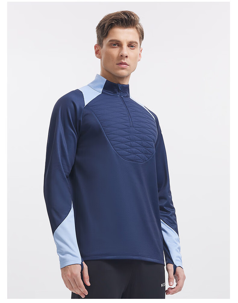 KELME Pullover Sweatshirt for Men, New Autumn Football Training Shirt, Running Hoodie with Half-Zip, Cotton-Lined Top, White, XL 13