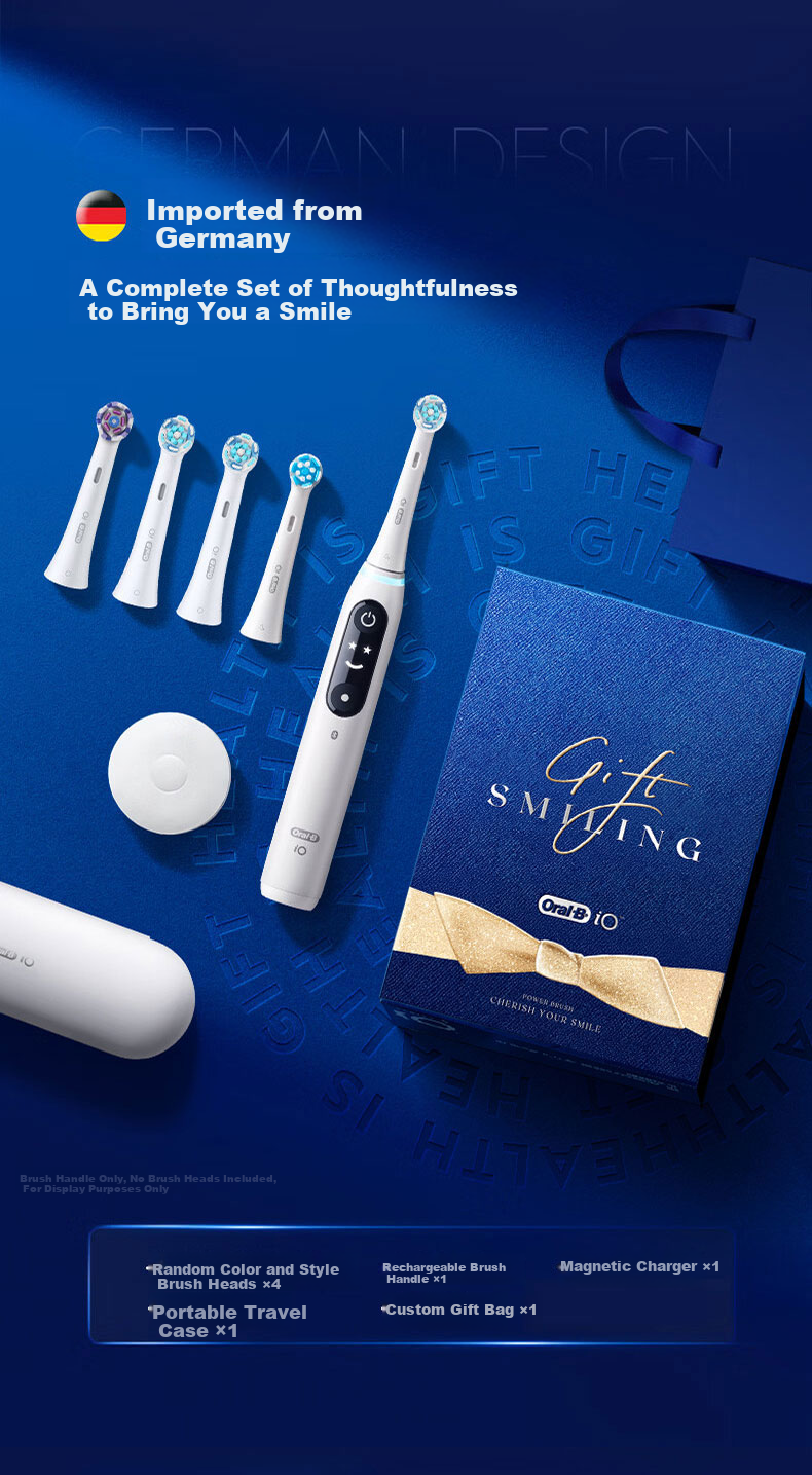 Oral-B Germany Imported Adult Smart Electric Toothbrush iO7 Professional All-in-One White Brush Heads*7 Deep Cleaning Gum Care JD Self-operated Hot Sale Couples Gift 10
