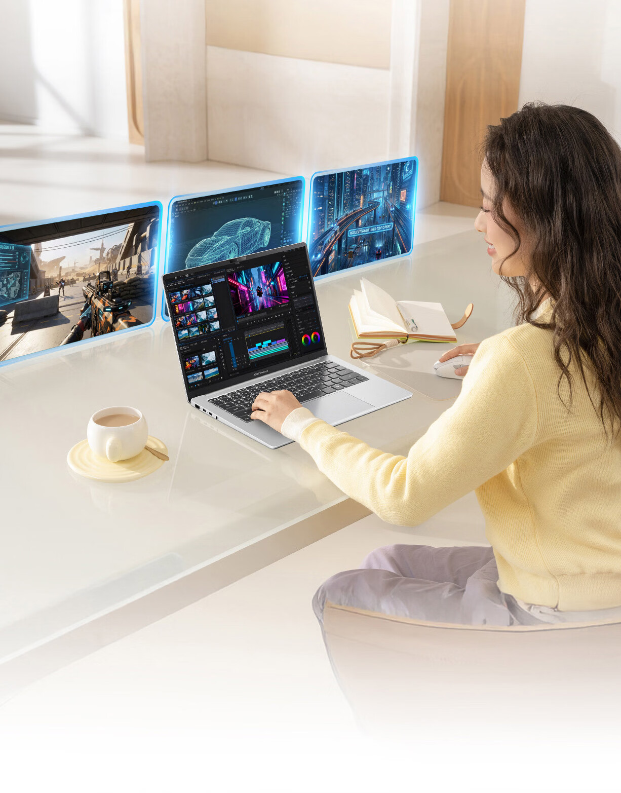 ASUS VivoBook 14SE 2026 New 3rd Gen Core AI Ultra-thin Laptop (Core i5 320, 16GB RAM, 512GB SSD, 2.5K 144Hz Display) Silver 11