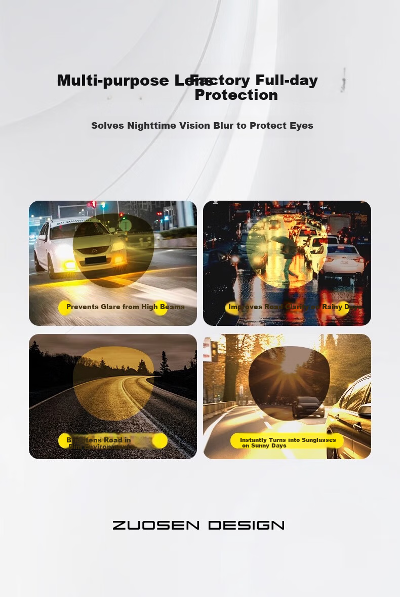 ZUOSEN Night Vision Glasses for Driving, Anti-Glare Polarized Glasses for Men, Nighttime Driving, Anti-High Beam 2
