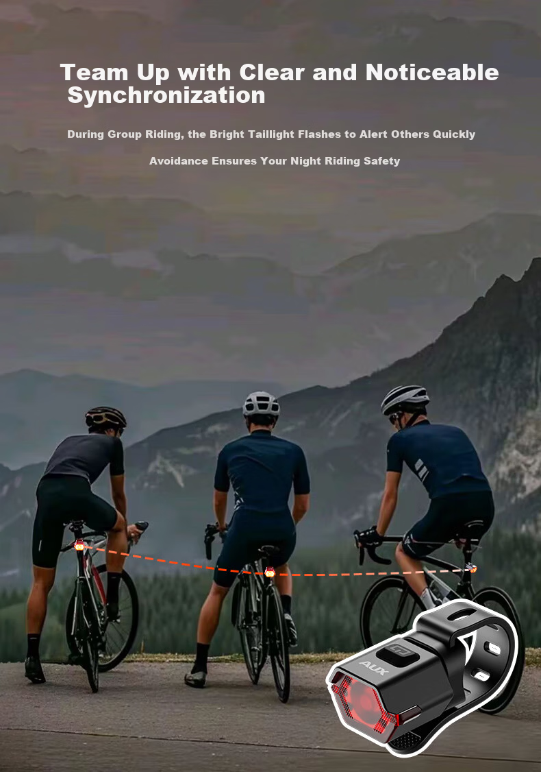 AUX Bicycle Light Mountain Road Bike Tail Light Multi-Mode Adjustable Rechargeable Night Riding Accessory 7
