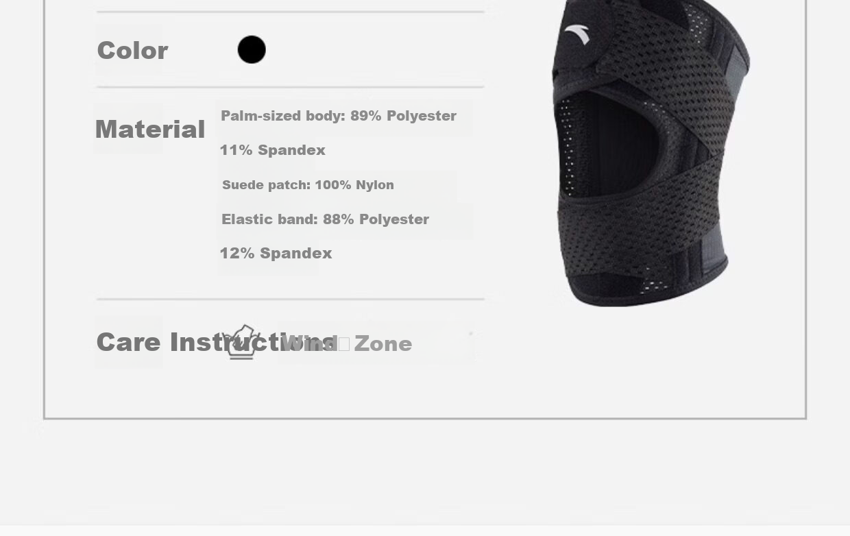 Anta Knee Brace for Meniscus Injury Sports Joint Knee Synovitis Ligament Effusion Special for Mountaineering Basketball Badminton Running 8