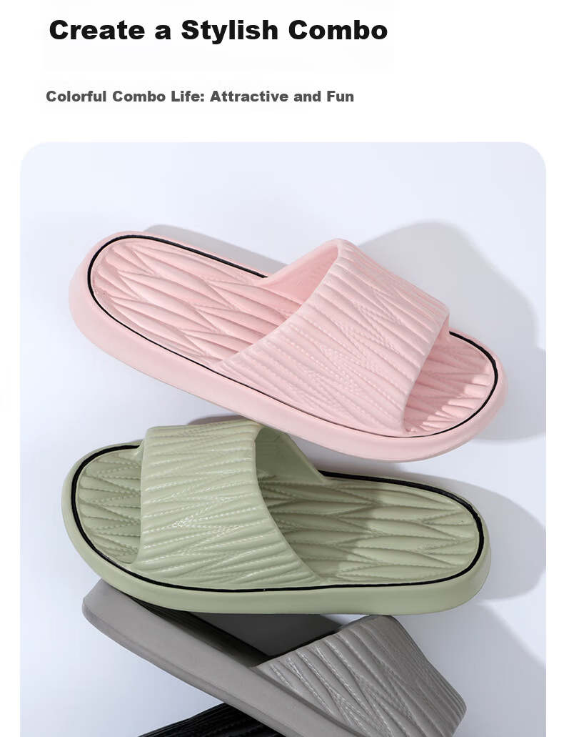 Grace Slippers, Comfortable Breathable Soft Sole EVA, Outdoor Couple Style, Home Thick-Soled Slippers for Summer, Gray, Size 40-41 10