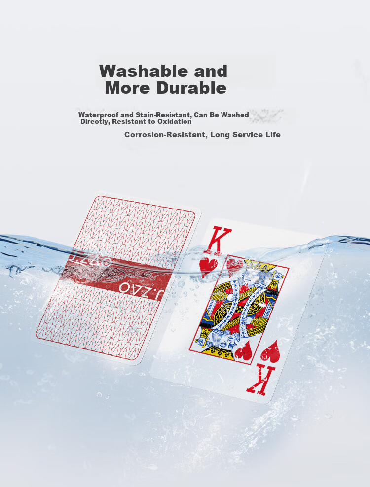 JD Original PVC Texas Hold'em Cards, Frosted Plastic, Durable And Washable Large Cards, Table Game Entertainment Wide Cards, 10 Decks 4