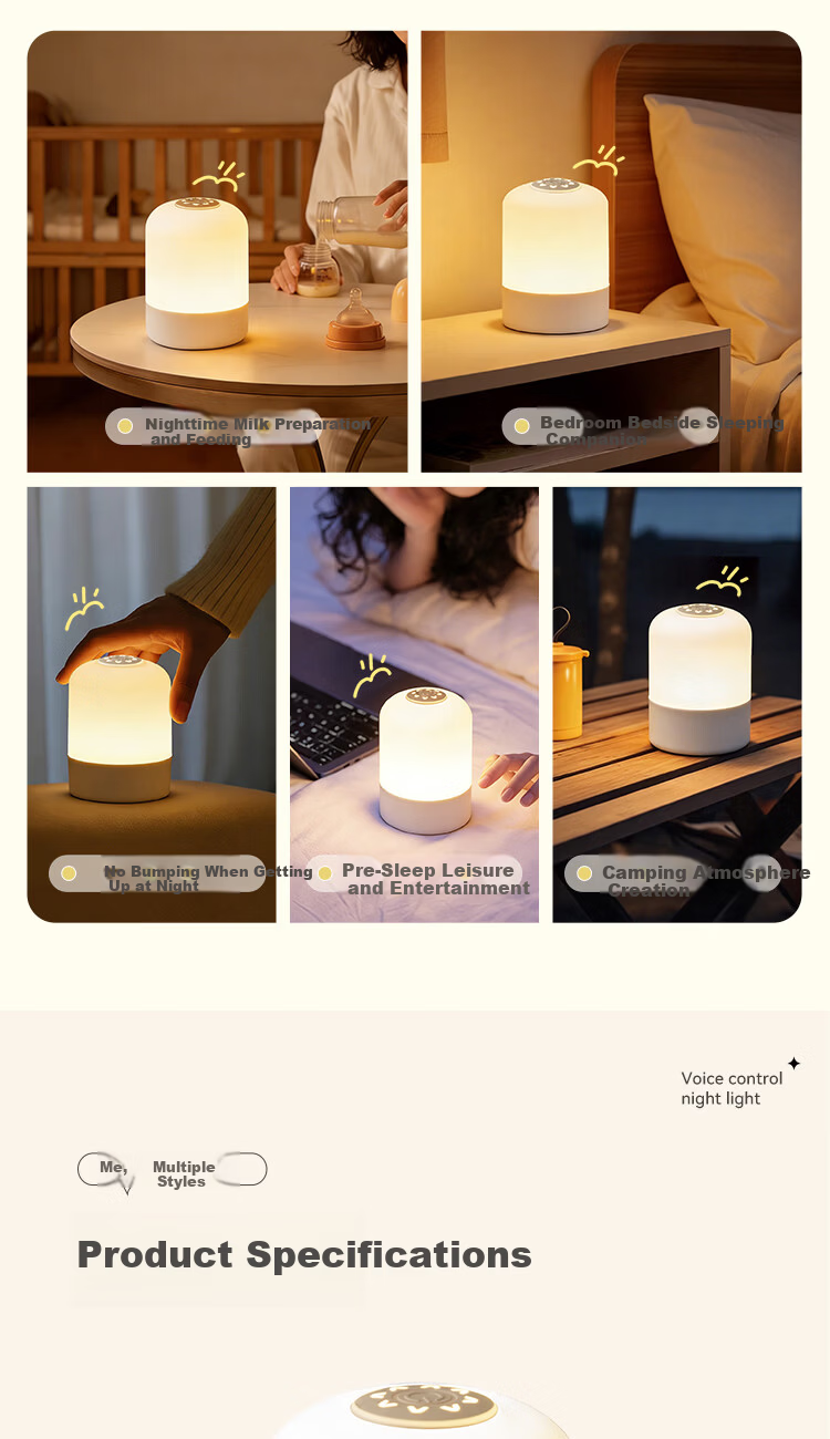 XLYS Remote Control Rechargeable Night Light Baby Feeding Bedroom Bedside Lamp with Timer Touch Sleep Companion Nightlight 7