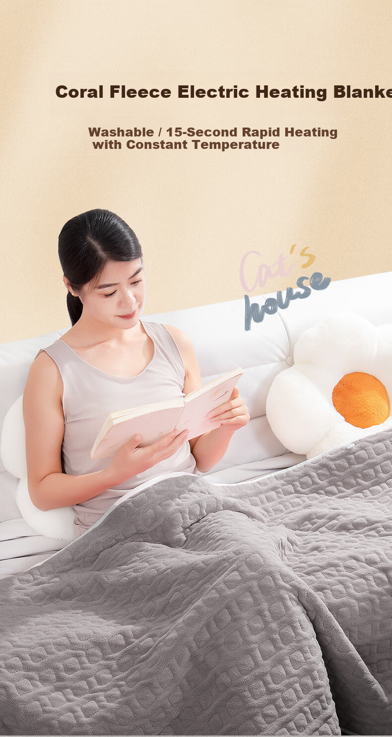 CHIGO Heated Shawl Electric Blanket Electric Heating Throw Timed Washable 1.5m x 0.9m Heated Cover Blanket 2