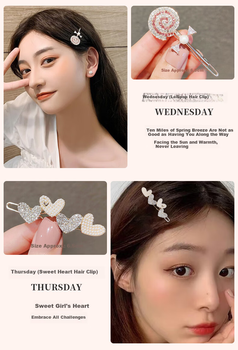 Gunai Hair Clip Hairpin Headwear for Women Straight Clip Bang Forehead Clip Side Clip Hair Accessories Mother's Day Gift for Mom 5