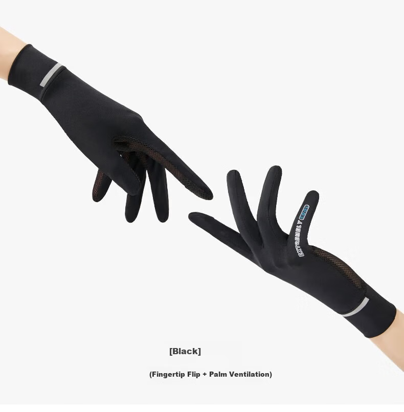 Cheguimu Sun Protection Gloves for Women, Summer Lightweight Outdoor UV-Resistant Arm Sleeves, Long Ice Silk Cycling Gloves 10