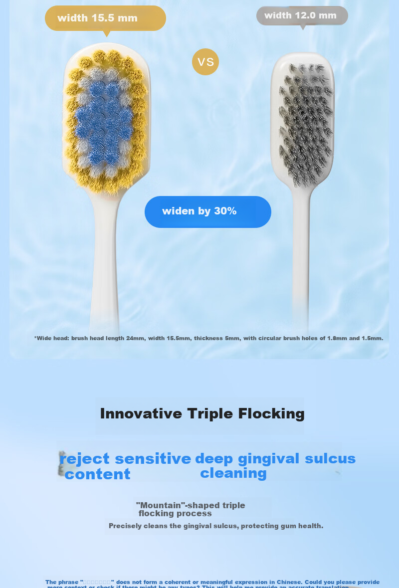 One's Member Soft Bristle Gum Care Wide Head Toothbrush for Men and Women Adults JD Self-operated Relieves Sensitivity Reduces Bleeding 2 Pack 6