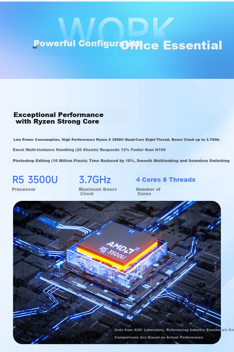 AOC Master E33 Series 23.8-inch AMD Ryzen R5 HD All-in-One Desktop Computer with Built-in WiFi and Speakers for Learning, Business, and Entertainment 2