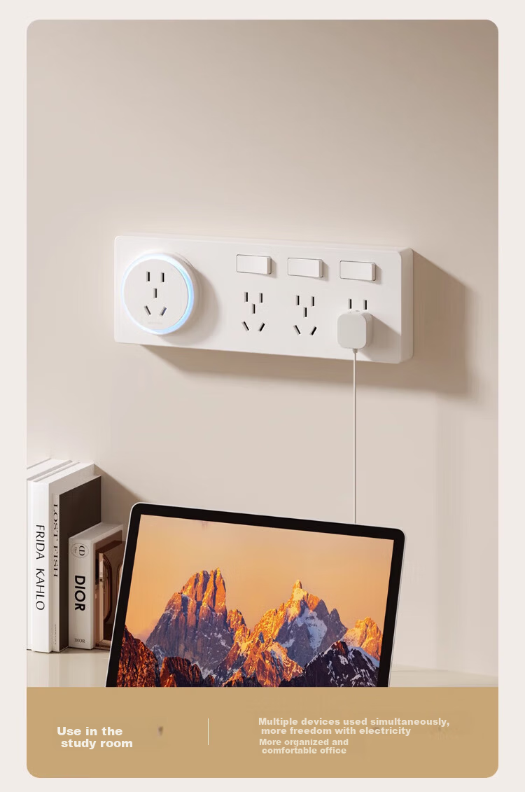 AUX 86-Type Expandable Power Strip Extension Track Converter Flush-Mounted Household Multi-Outlet with Switch Three-Switch 21-Socket + USB + Type-C Left Expansion Gray 8