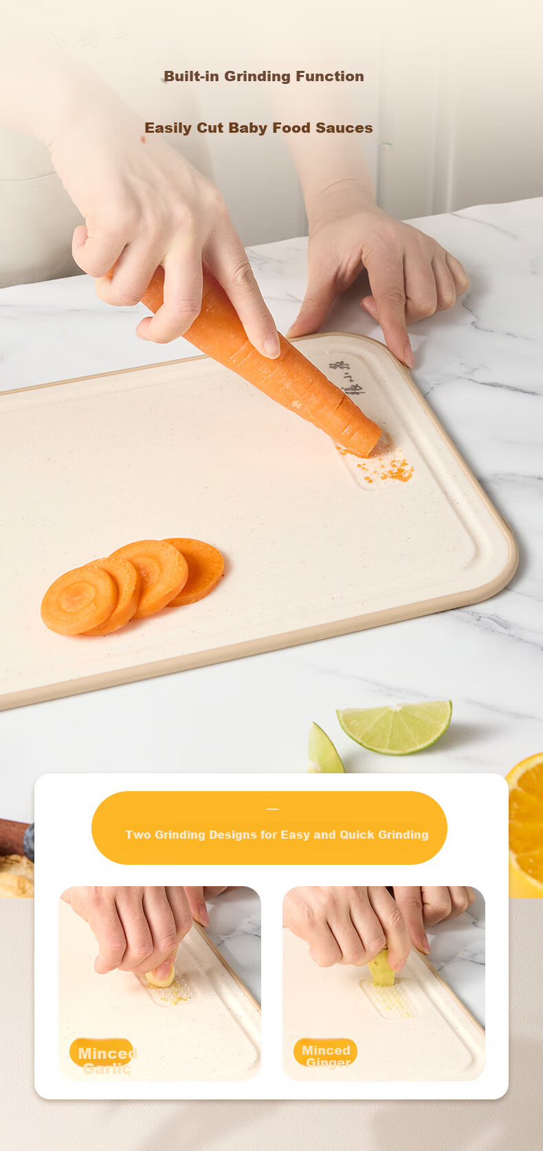 Zhang Xiaoquan Luminous Antibacterial and Mildew-Resistant Double-Sided Plastic Cutting Board for Vegetables and Fruits 36x24x0.5cm 7