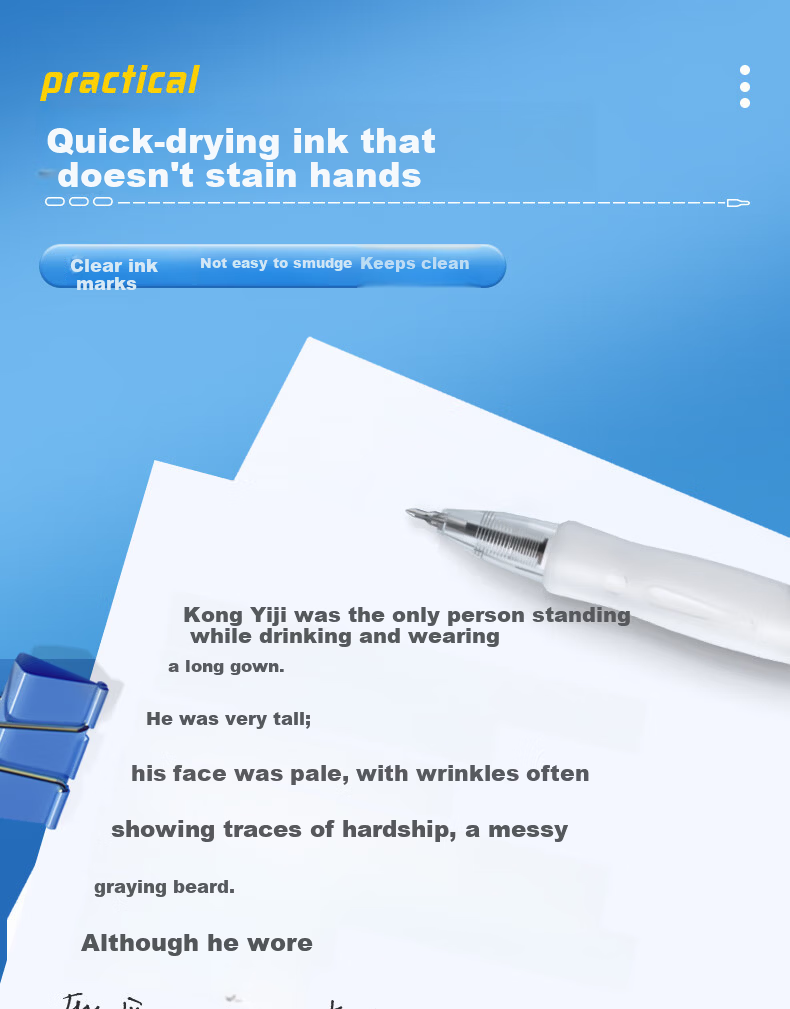 M&G 1008 Retractable 0.5mm Blue Gel Pen, Quick-Dry Signature Pen, Practical Student Exam Pen, Blue 12-Pack AGP023X9B 4