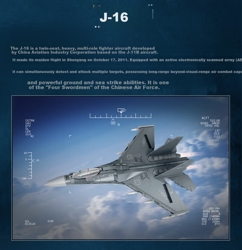 Keeppley Building Blocks J-16 Fighter Jet Military Toy Model Birthday Gift for Boys 3