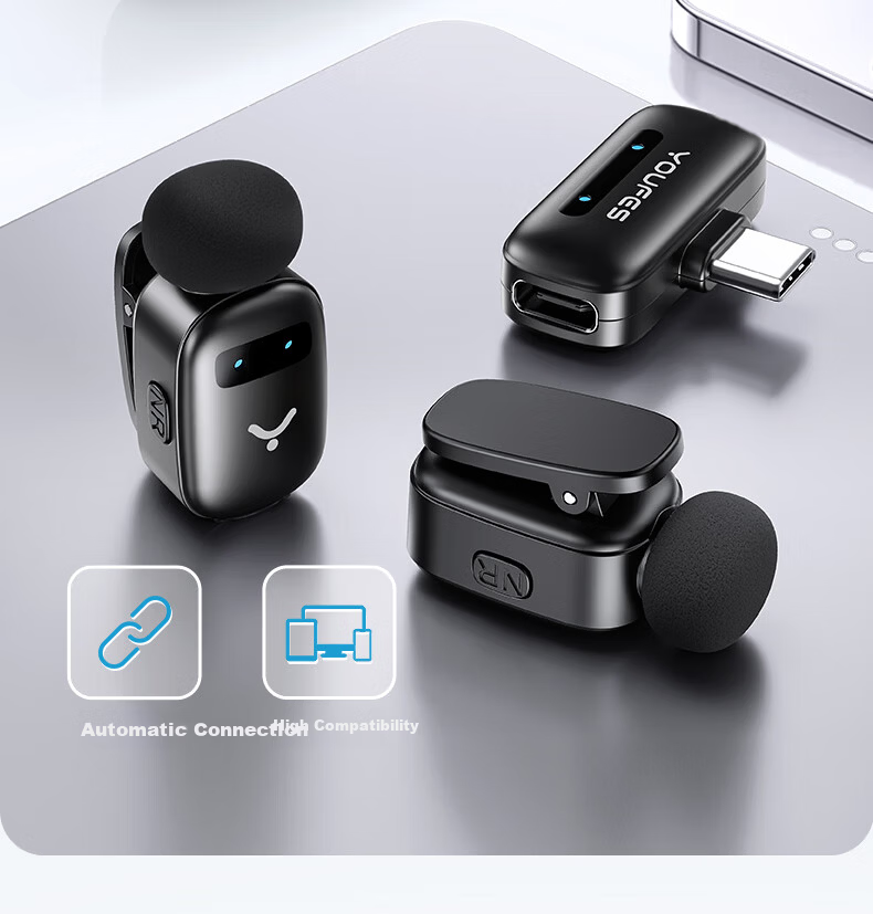 YOUFES Wireless Lapel Microphone Noise-Cancelling Dual Receiver for Apple iPhone Live Streaming Outdoor Short Video Conference Recording 15