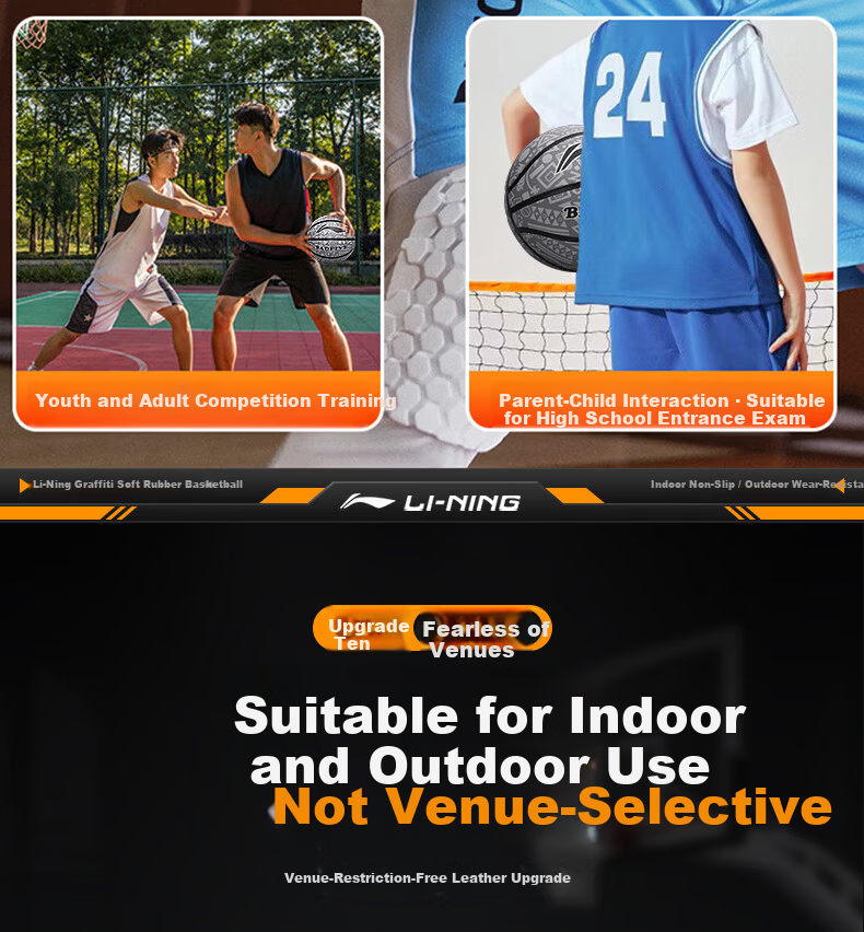 Li-Ning Basketball Adult Size 7 Junior Youth Official Indoor Outdoor Standard Non-Slip Wear-Resistant No.7 Basketball 14
