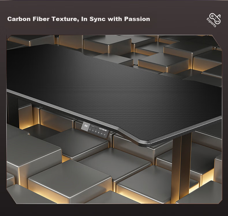 Loctek Black Warrior PRO Dual Motor Solid Wood Electric Adjustable Gaming Desk 1.4m Rubberwood 11