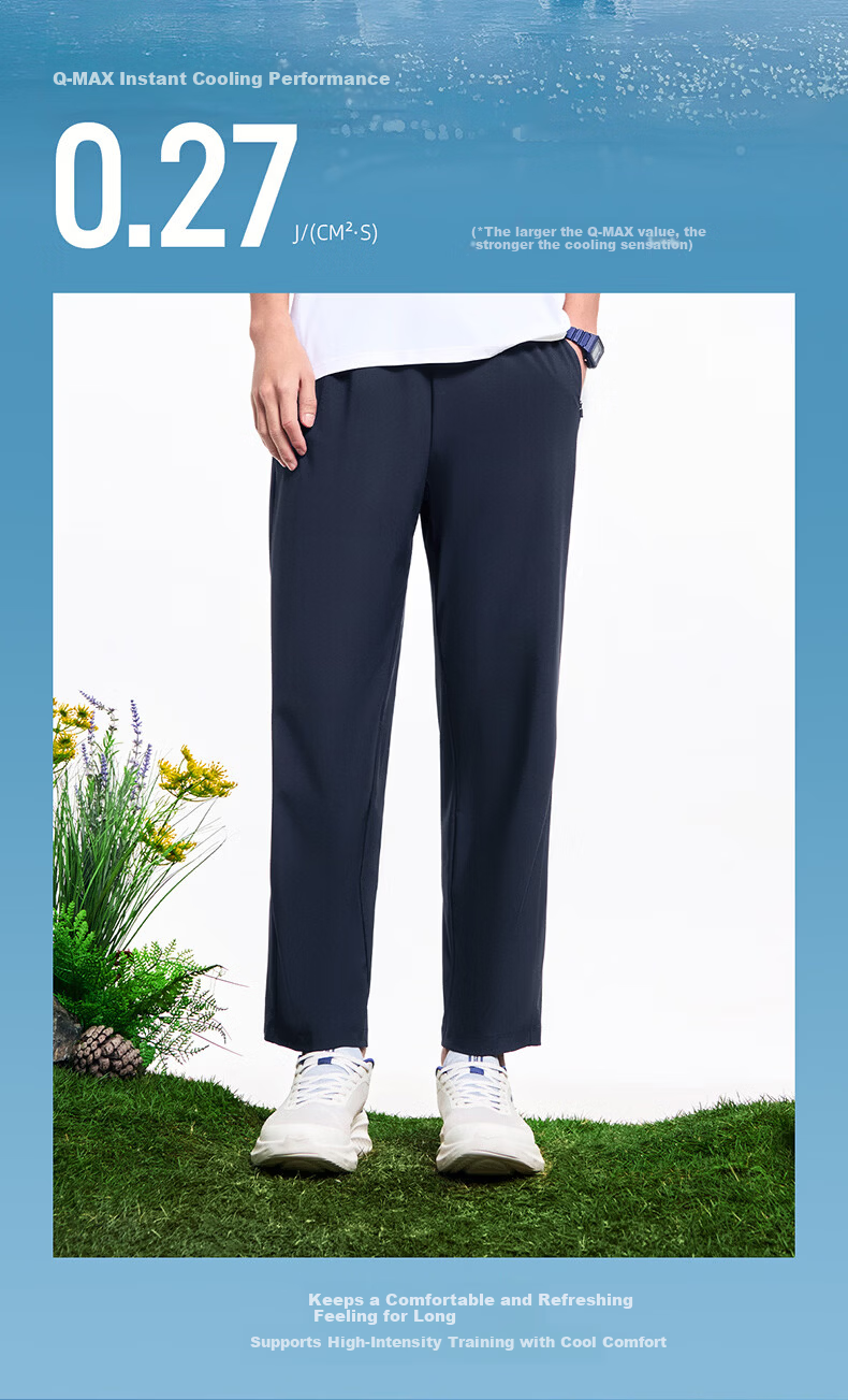 ERKE Knitted Capri Pants, Summer Ice-Cool Sun Protection Trousers, Straight-Leg Outdoor Casual Pants for Men, UPF50+ Versatile Sports Long Pants 6