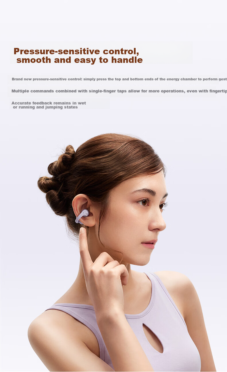 SHOKZ OpenDots Air Open-Ear Bluetooth Earbuds Wireless Clip-On Bluetooth Running Sports Earphones Dawn Purple 5