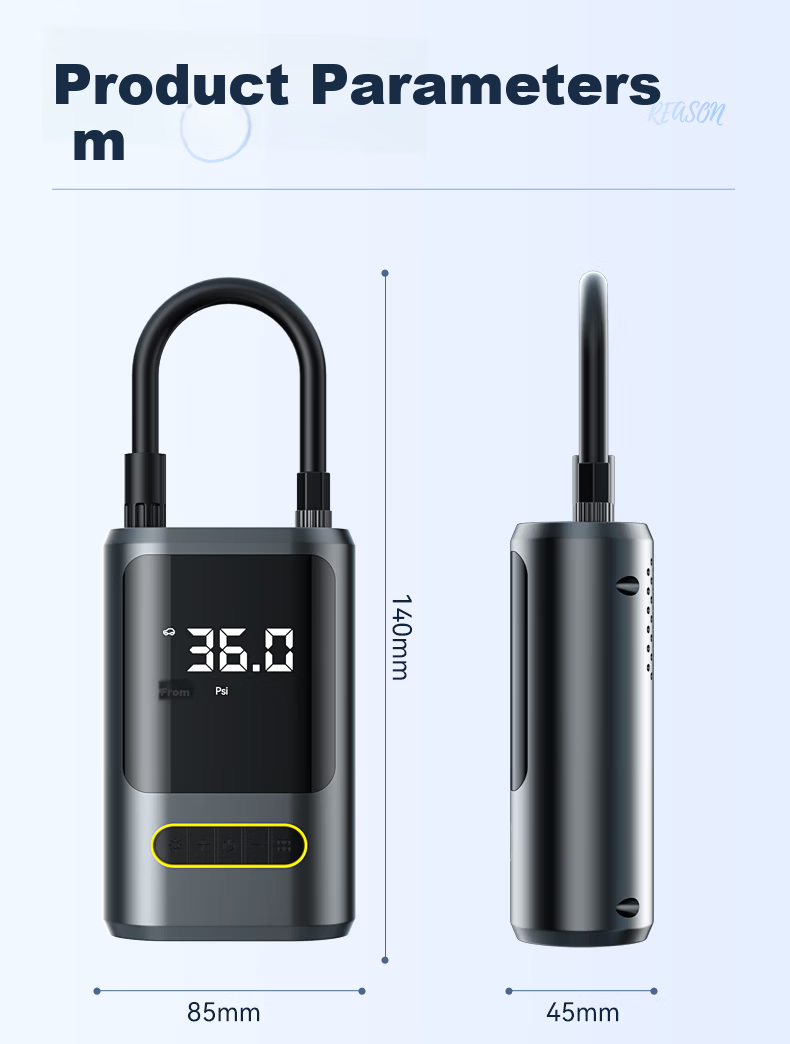 HUIDUODUO Inflator Pump Portable Car Tire Inflator with Pressure Gauge for Electric Vehicle, Motorcycle, Bicycle, Road Bike 23