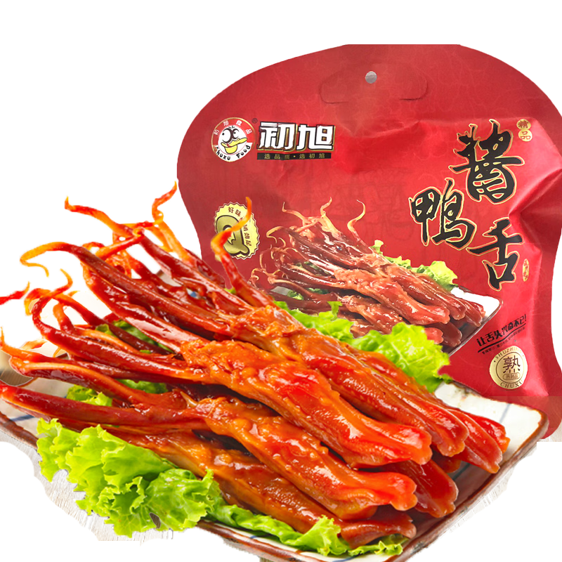 初旭食品（chuxufood） 温州酱鸭舌218g香辣味 卤味礼盒肉干肉脯零食休闲鸭货小吃