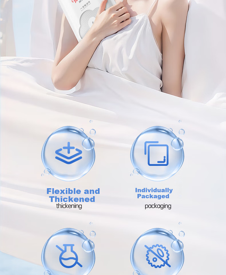 FulCotton Cotton Soft Disposable Compressed Facial Towels Thickened Portable Compressed Towels 20pcs*1 Pack 2