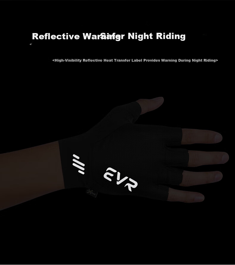 EVR Cycling Gloves Half Finger Summer Shock Absorption Short Finger Gloves White S 10