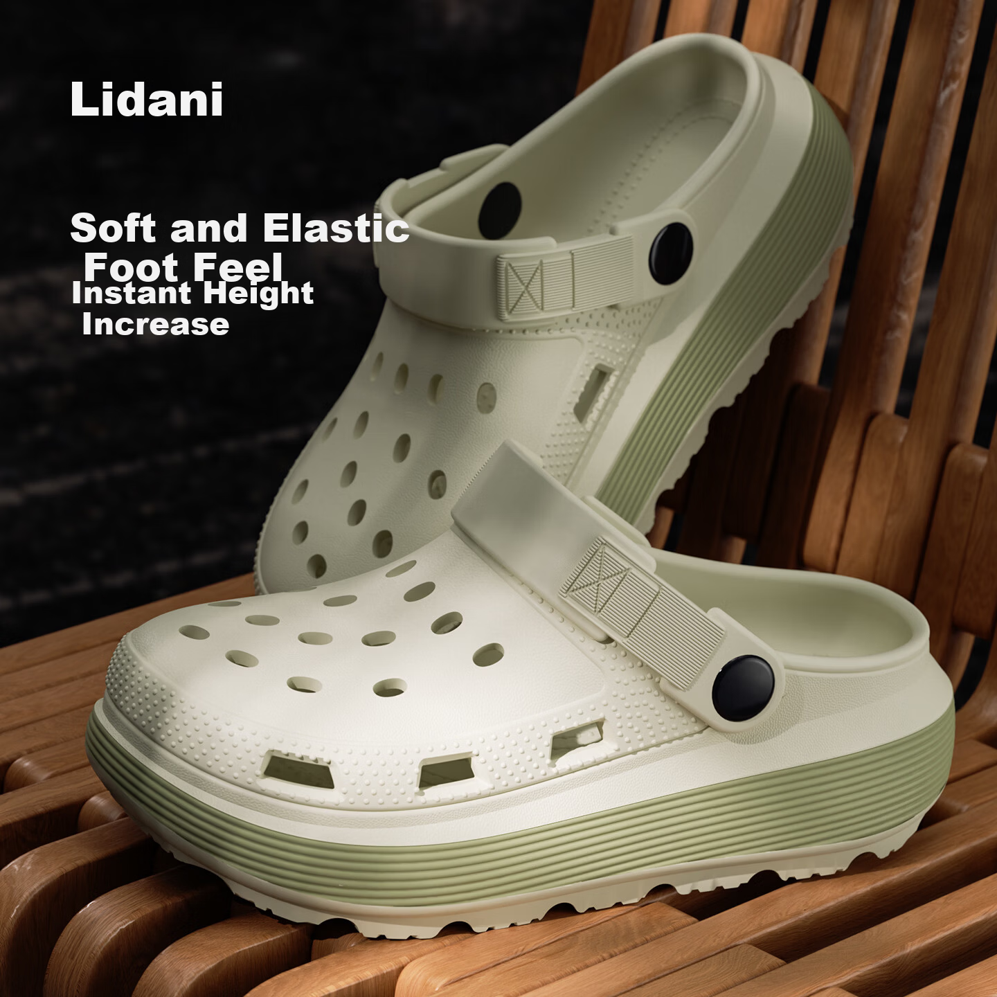 Lidani Thick Sole Height Increasing Women's Clog Surgical Room 2026 Summer New Beach Outdoor EVA Couple Slippers for Women