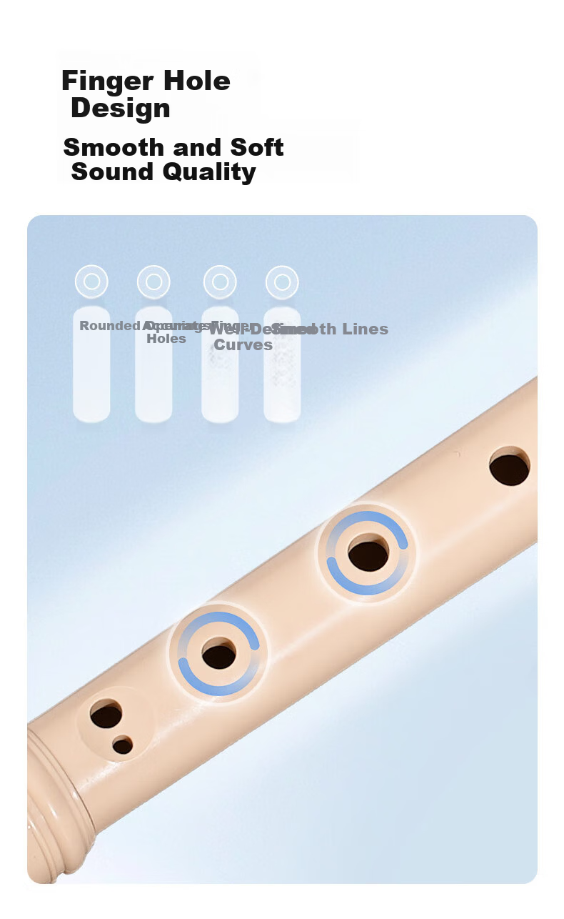 Chimei Little Scholar 8-Hole Classroom Instrument Teacher-Recommended High-Pitched 8-Hole German C Key Recorder 6