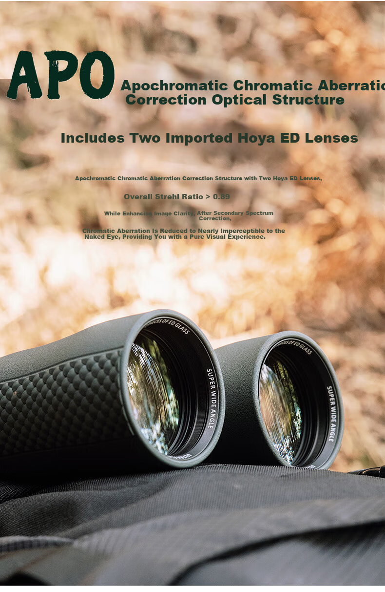 BOSMA Qinglong 10X42 APO 92% High Transmittance 70° Ultra Wide Angle Dual ED Field Flattening Magnesium Alloy HD Binoculars 6