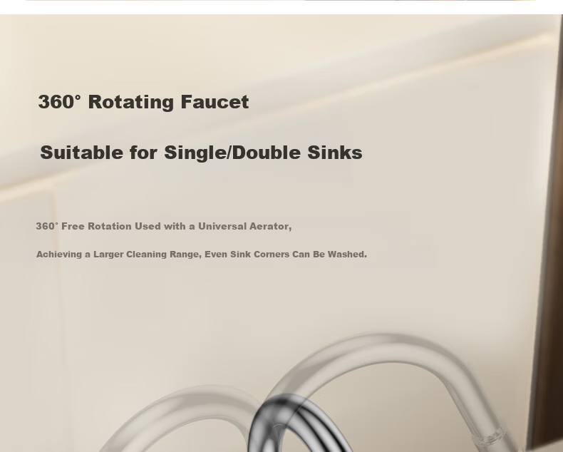 JOMOO Kitchen Faucet Healthy Sink Rotatable Dual Control Hot and Cold Water Tap 33080-205/1B3-Z 16