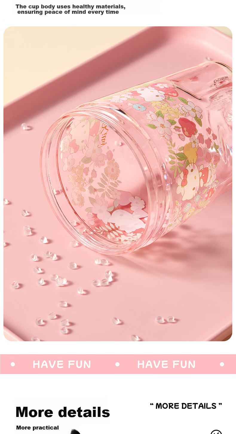MINISO Sanrio Characters Straw Stirring Cup for Girls High-Value Cup 560mL (My Melody) 5