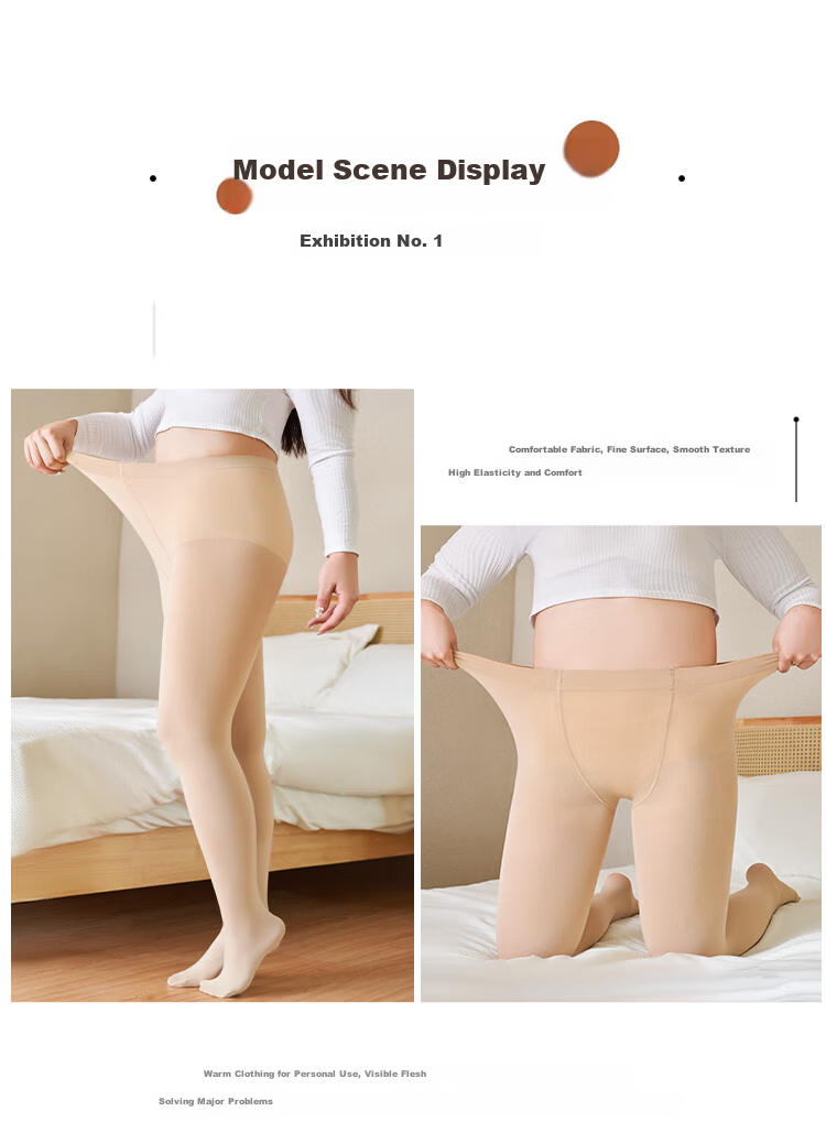 LangSha Velvet Tights Spring Autumn Women Plus Size Wide Double Crotch Sheer Leggings Pantyhose 9