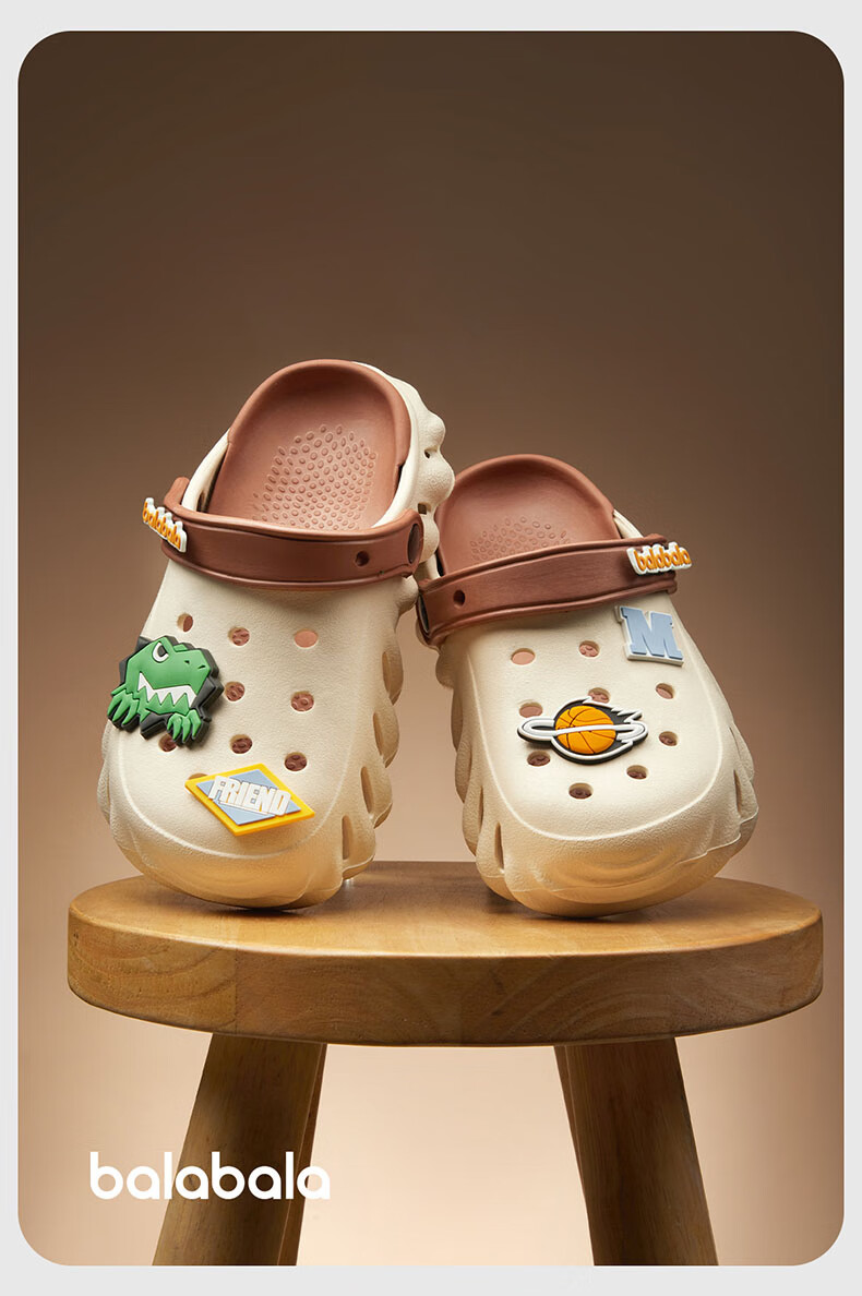 Balabala Dinosaur Kids Clog Shoes Baby Slippers Boys Indoor Soft Sole Beach Sandals Summer Outdoor Shoes for Older Boys 6