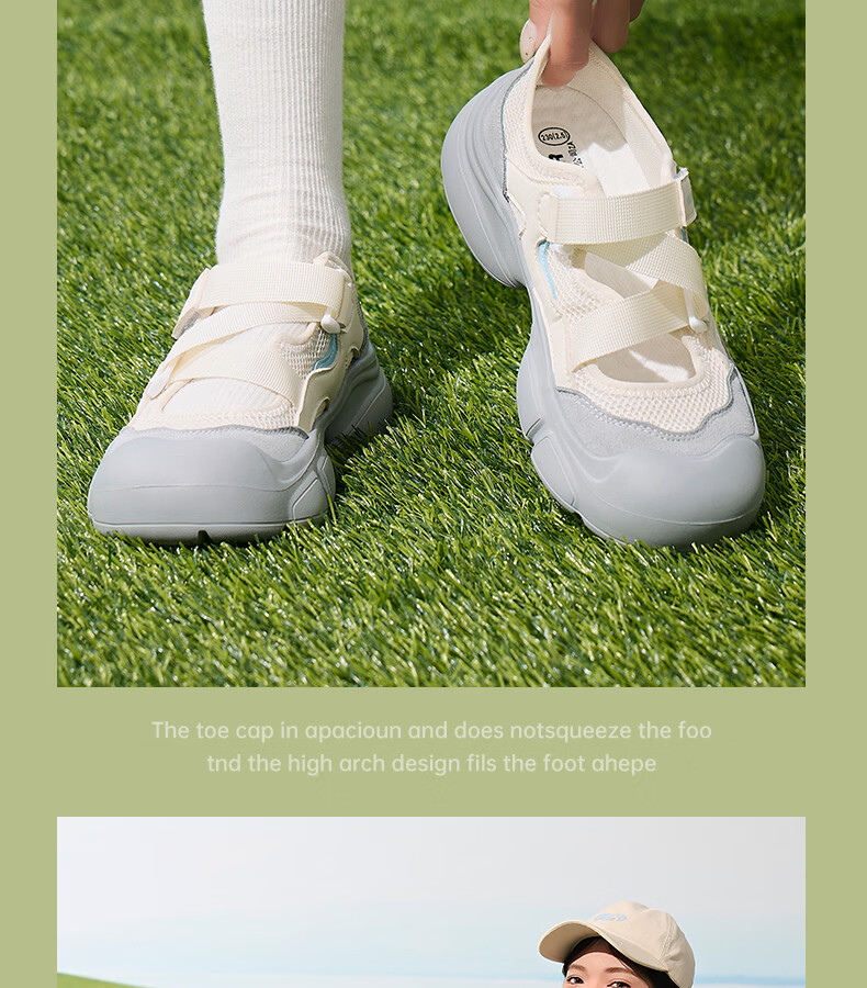 Warrior Women's Shoes 2026 New Summer Hollow-out Mary Jane Thick-soled Sandals 5890 Beige Khaki Size 38 19