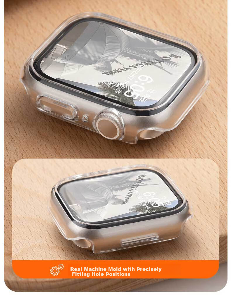 Iboann Transparent Bumper Hard Case Protective Cover for Apple Watch Series 11/10 42mm, Shockproof Hollow Frame Half-Wrap Shell 8