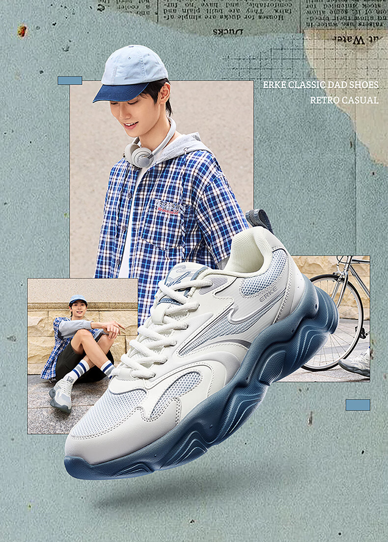 ERKE Men's Summer Breathable Casual Shoes Soft Sole Lightweight Dad Shoes Shock Absorption Durable Men's Sports Shoes | Manxin 4.0 1