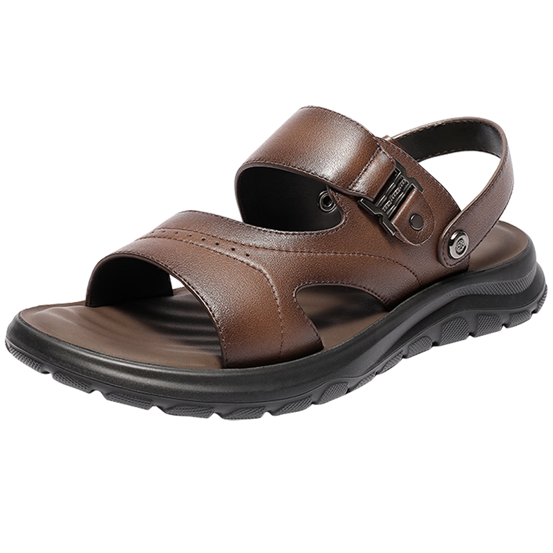 SENDA Men's Beach Sandals, Same Style As in Shopping Malls, Two-Way Casual Sandals 1WY01BL5 Brown Size 39
