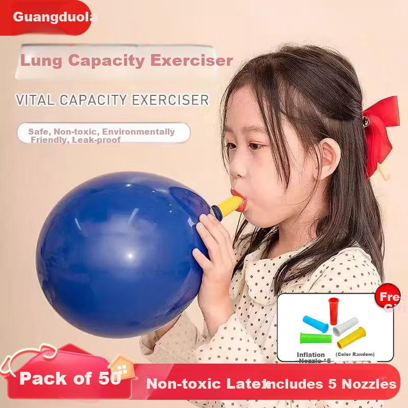 Guangduola Lung Capacity Training Balloon Children's Pulmonary Function Trainer Diaphragmatic Breathing Device Safe Thickened Mouthpiece Balloon