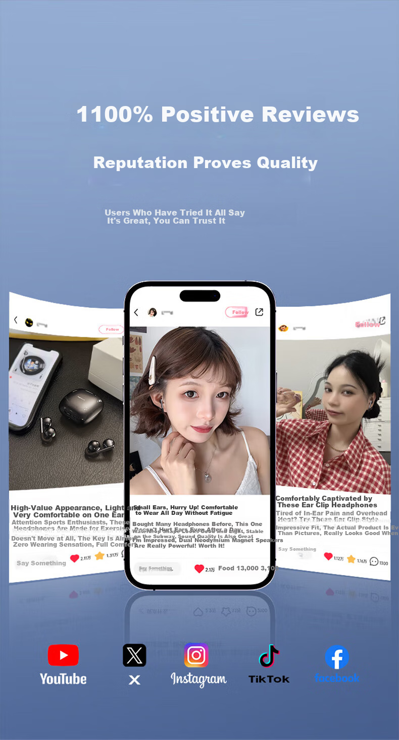 REMAX Ruiliang 2026 Latest Berlin Sound Bluetooth Clip-On Bone Conduction Sports Earphones In-Ear Free Noise Cancelling OWS-15 Valentine's Day New Year Gift 2