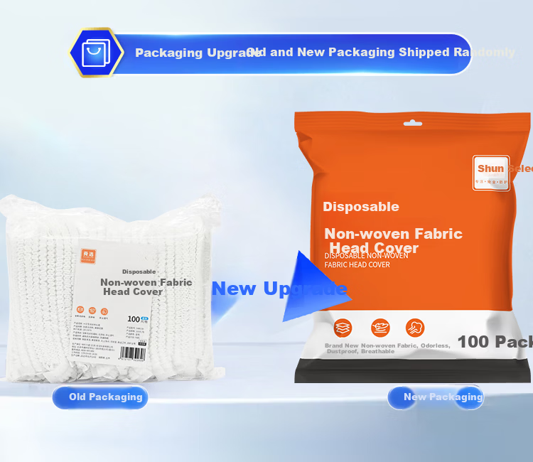 Shunxuan Disposable Head Cover Dustproof Cleanroom Cap SHW100 Non-woven Kitchen Chef Mesh Hat Hairnet Strip Isolation Cap White 100pcs/Bag 19 Inch 270g 1