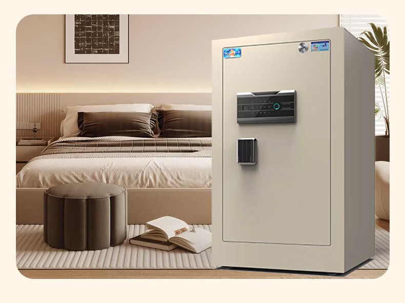 Tiger Brand Home Safe CSP National Standard Certified Fingerprint Password Safe Office Anti-Theft Anti-Move Bedside Cabinet Small All-Steel Integrated 3C Financial Storage 60cm Black 25