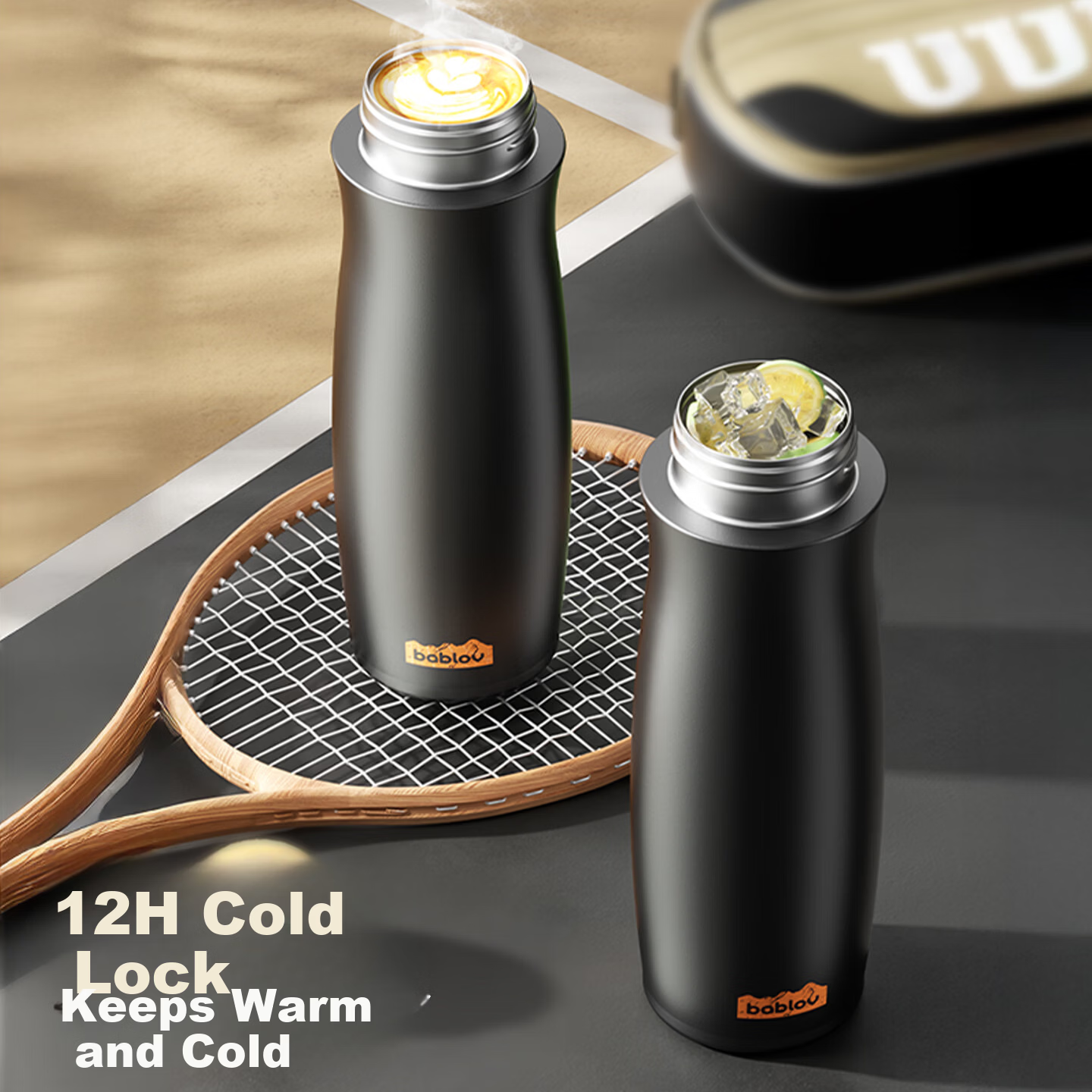BABLOV Huaban Sen Insulated Water Bottle Portable Sports Water Cup for Men and Women High-Value Student Gift Thermal Flask