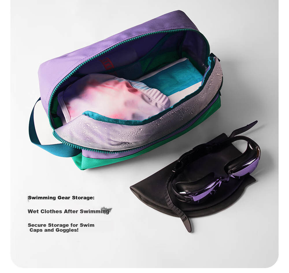 M Square Waterproof Large Capacity Storage Shoe Bag Gym Swimming Toiletry Bag Travel Portable Anti-Dirt Secret Green 8